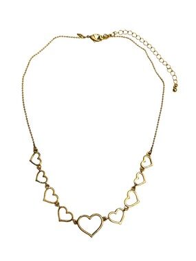 Avon Gold Open Heart Link Necklace